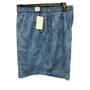Caribbean Big & Tall 2XB Swim Trunks Mens Lined Tropical Blue Shorts 6" Inseam